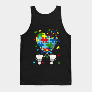 Badminton Autism Awareness Flag, Autism Awareness Month Tank Top